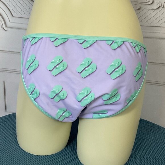 Undercurrent Triangle Top 2 Piece Swimsuit Purple Flip Flops Juniors Lg Bikini - Picture 6 of 7